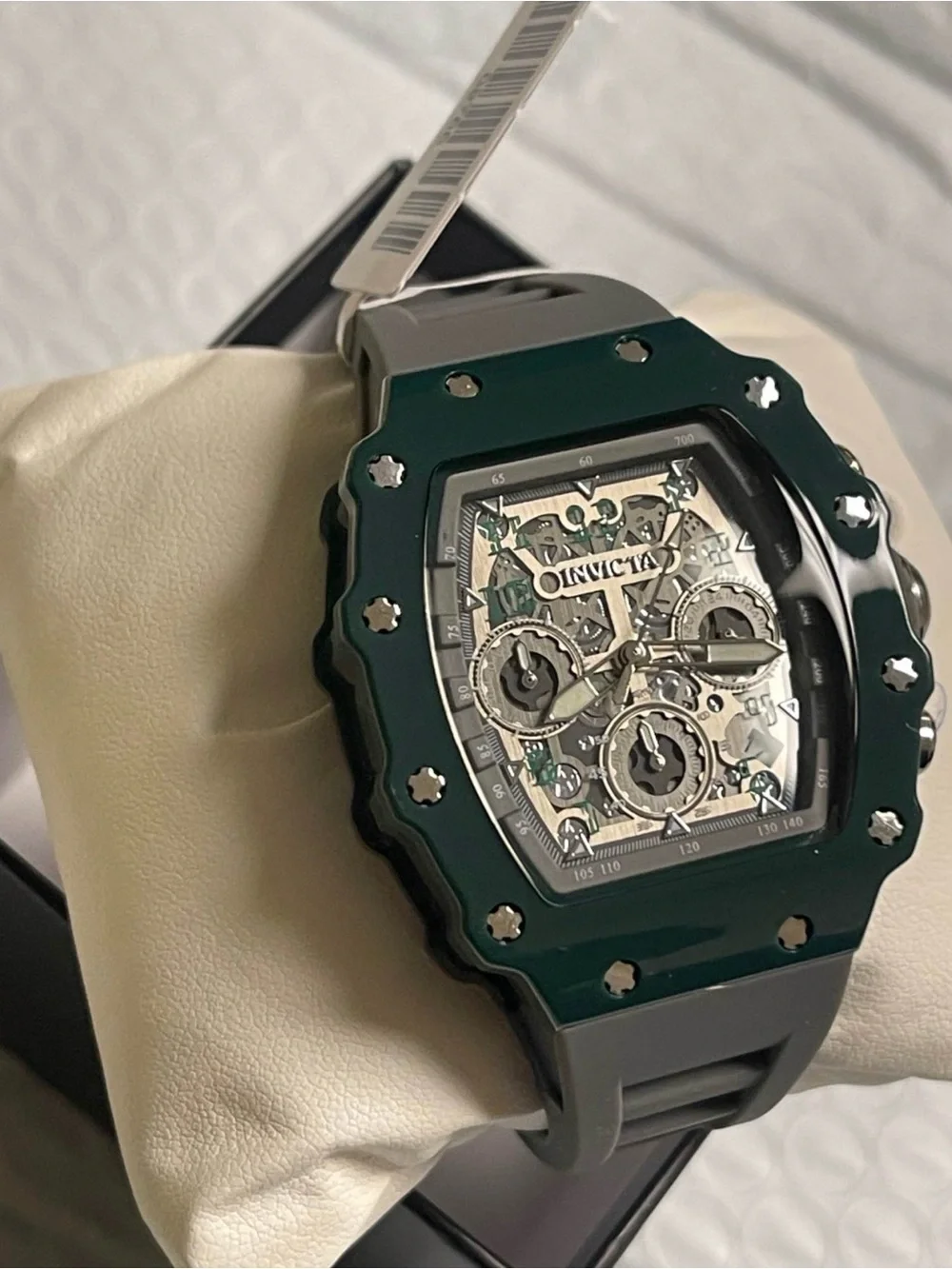 Invicta Racing Valxor Unisex Watch - 40mm, Grey & green  (69766) New